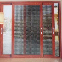 Cửa lưới chống muỗi dạng lùa màu Vân gỗ
