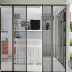 Cửa lưới chống muỗi dạng lùa màu trắng sứ