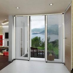 Cửa lưới chống muỗi dạng lùa màu trắng sứ